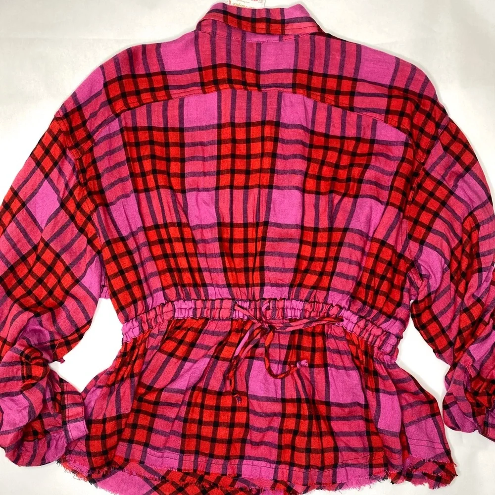 FREE PEOPLE Plaid Shirt Multicolor SIZE S NWT - Picture 8 of 8